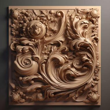 Patterns and decorations bureau 3 3d model